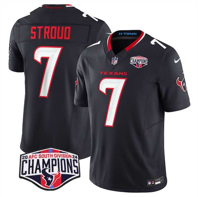 Men%27s Houston Texans #7 C.J. Stroud Navy F.U.S.E. 2024 AFC South Division Champions Vapor Limited Stitched Jersey